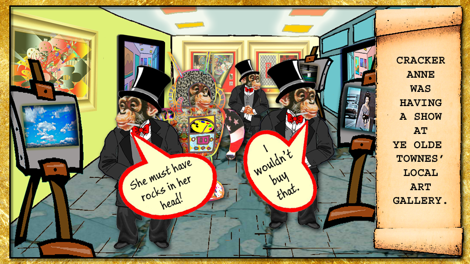 olde towne art critics judging cracker annes art show